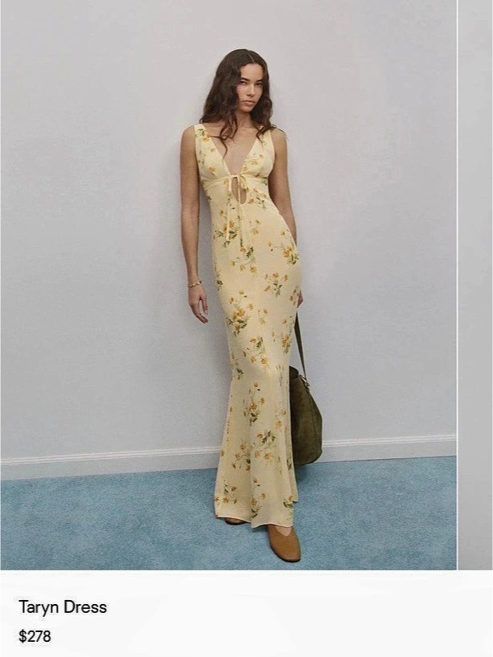 Reformation Taryn Dress Floral Maxi Dress in Yellow